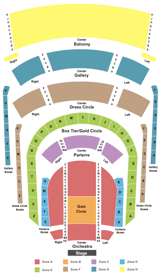 Reynolds Hall at The Smith Center Seating Map