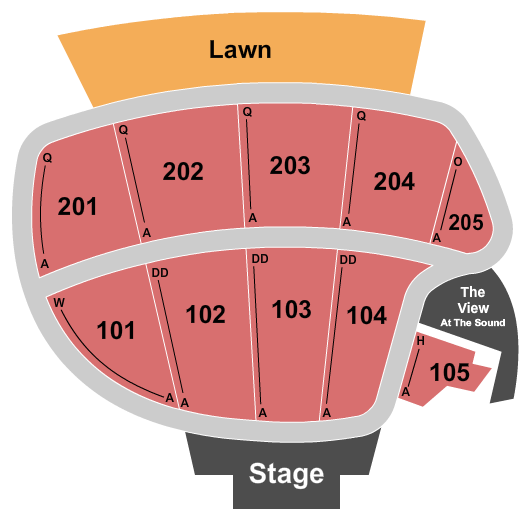 The Sound at Coachman Park End Stage w/ Lawn Seating Chart