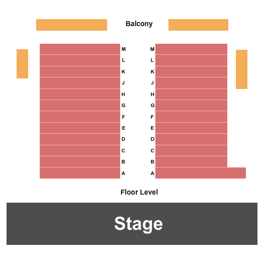The Studio - Bradford End Stage Seating Chart