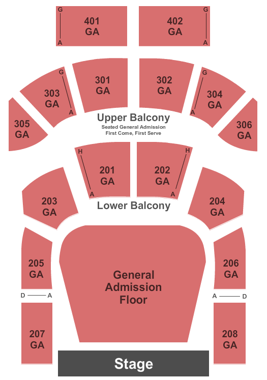 The Tabernacle - GA General Admission Seating Chart