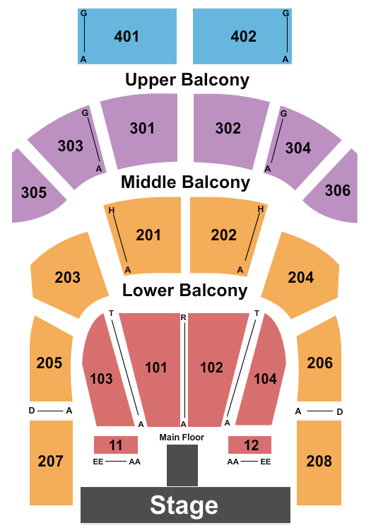 The Tabernacle - GA Reserved Orch Seating Chart