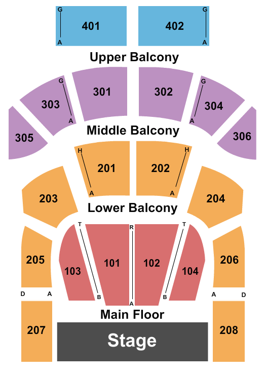 The Tabernacle - GA Endstage 2 Seating Chart