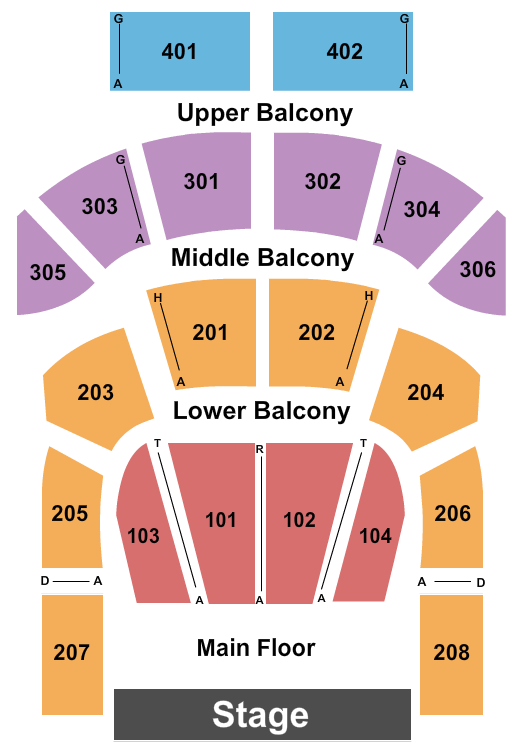 The Tabernacle - GA End Stage 3 Seating Chart