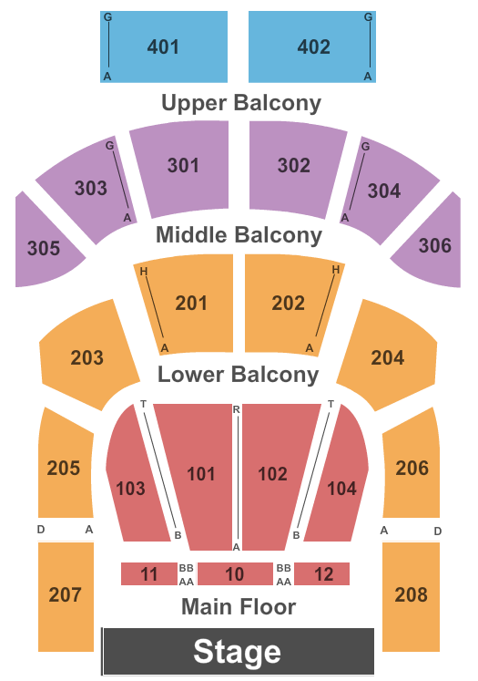 Tabernacle General Admission Seating Chart