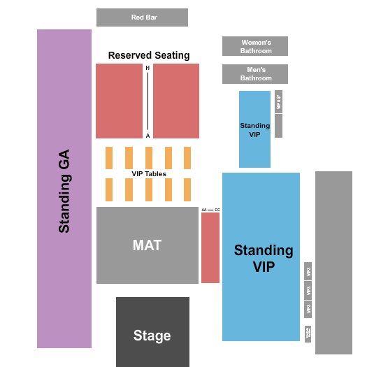 The Tailgate GA & VIP 2 Seating Chart