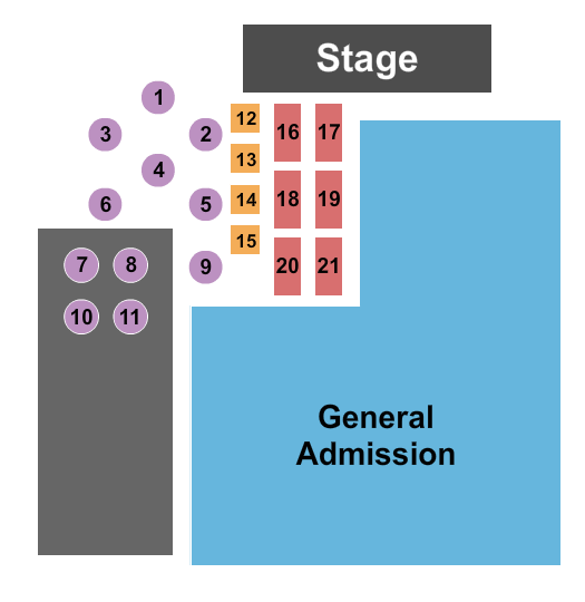 The Tailgate GA & Tables Seating Chart