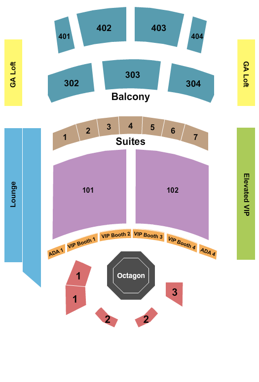 The Theater at Virgin Hotels - Las Vegas MMA Seating Chart