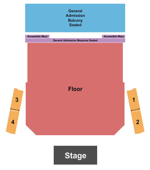 The Theatre at Great Canadian Casino Resort GA Floor/GA Balcony Seating Chart