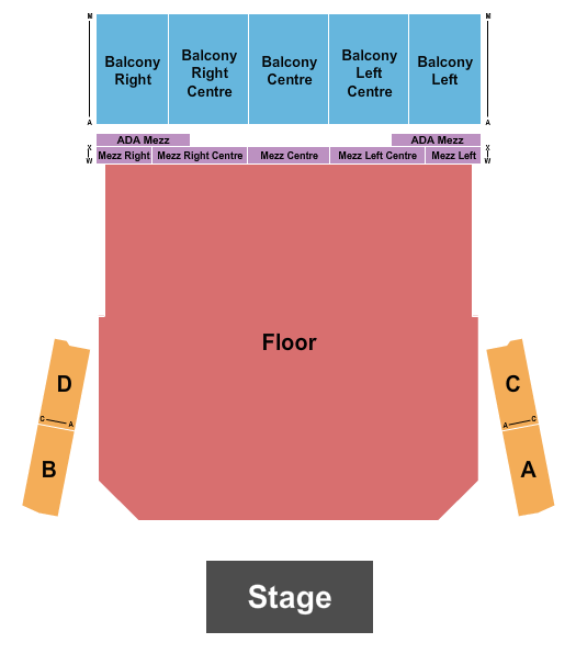 The Theatre at Great Canadian Casino Resort GA Flr/Bal Seating Chart