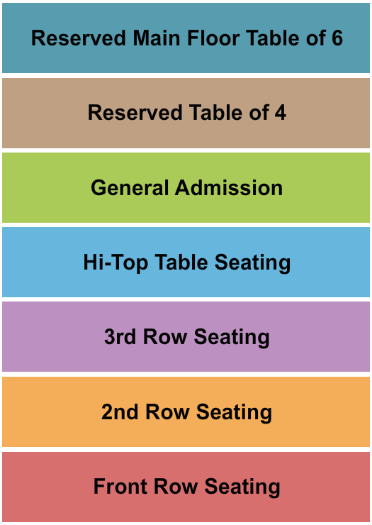 The Token Lounge GA/Row Seating/Reserved Seating Chart