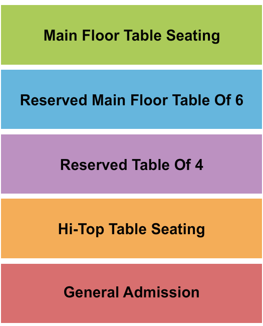 The Token Lounge GA & Tables Seating Chart