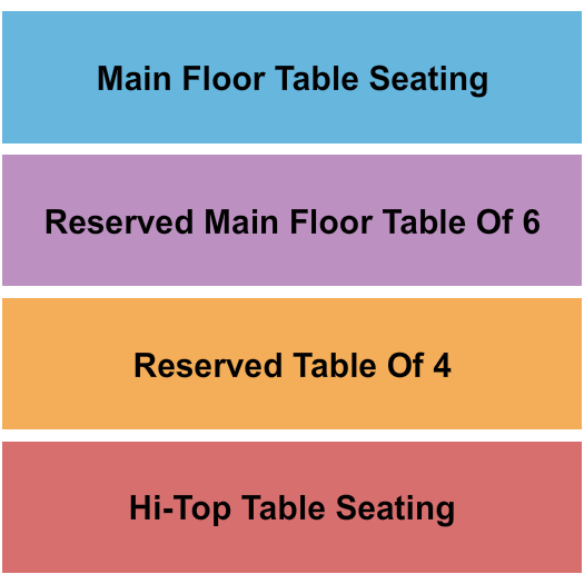 The Token Lounge Tables - No GA Seating Chart