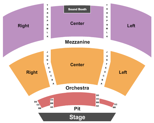 The Tracy Performing Arts Center Endstage Seating Chart