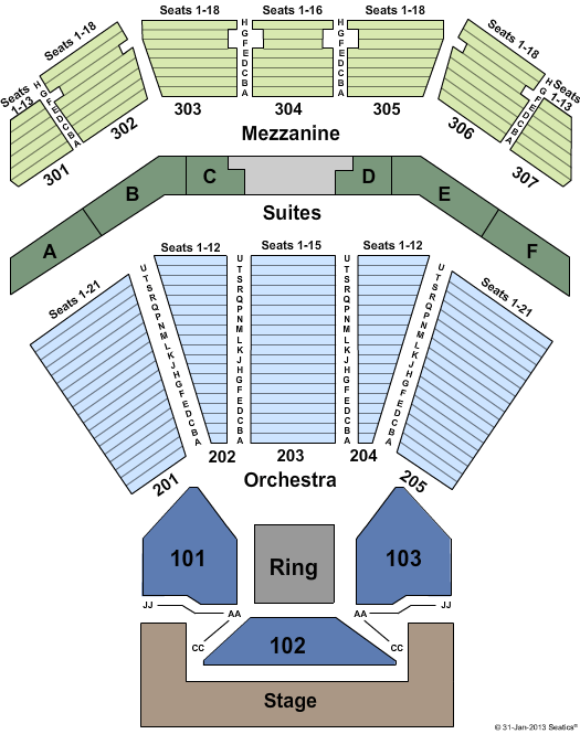 The Venue at Horseshoe Casino Boxing Seating Chart