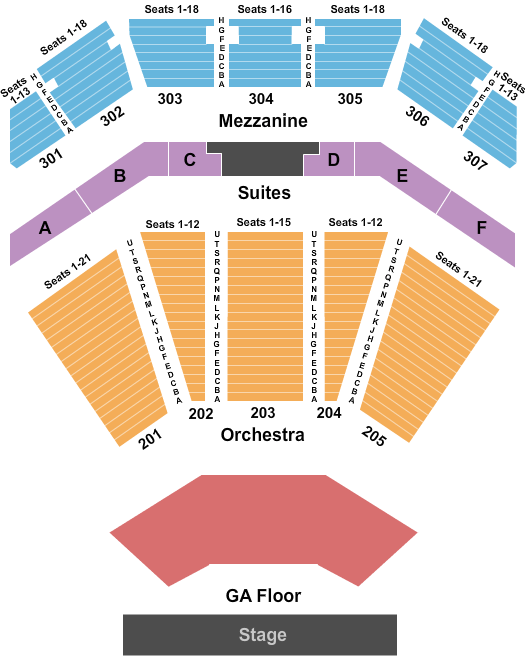 The Venue at Horseshoe Casino Endstage GA Flr Seating Chart