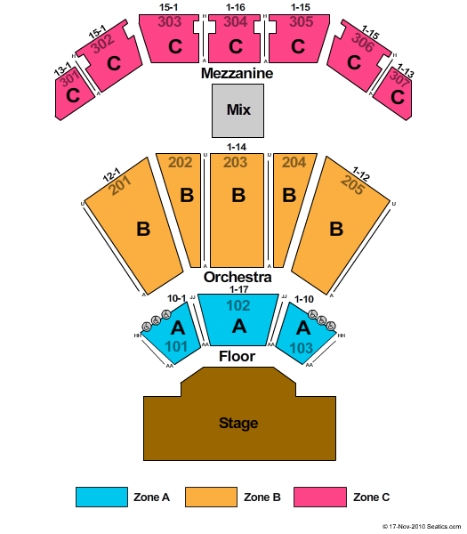 The Venue at Horseshoe Casino Huey Louis Seating Chart