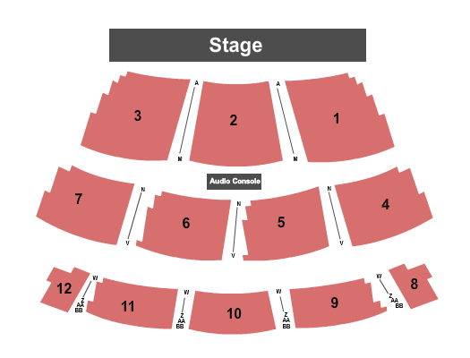The Vista Center for the Arts End Stage Seating Chart