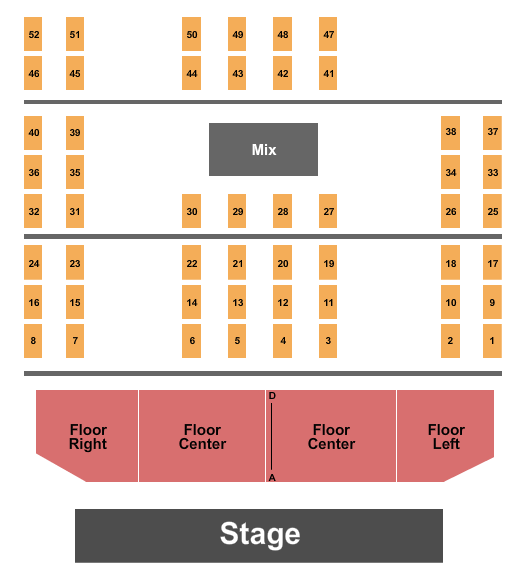 The Vixen Floor/Tables Seating Chart