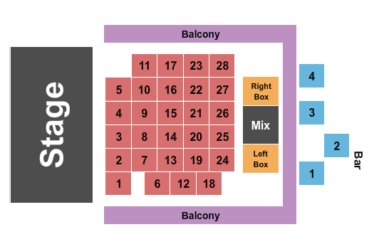 The Vogel at the Count Basie Center for the Arts End Stage Seating Chart