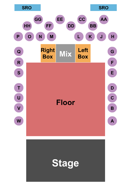 The Vogel at the Count Basie Center for the Arts Endstage RSV Floor Seating Chart