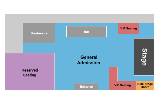 The WC Social Club GA/Reserved/VIP Seating Chart