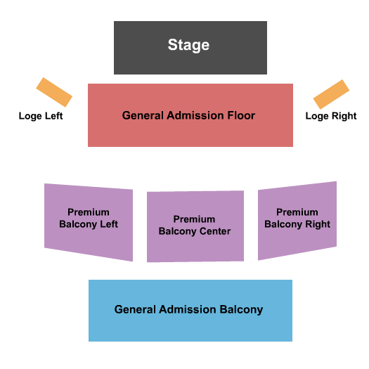 The Wilma Theatre - MT GA Floor/Premium/GA Balcony Seating Chart