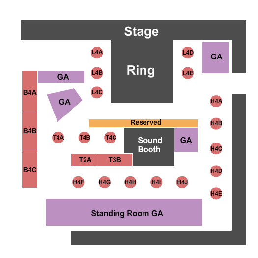 The Waiting Room Lounge - NE Wrestling Seating Chart