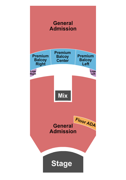 The Wilma Theatre - MT GA Floor/Premium/GA Balcony 2 Seating Chart