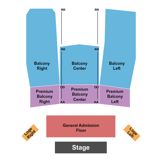 The Wilma Theatre - MT GA Floor/Premium & Standard Balcony Seating Chart