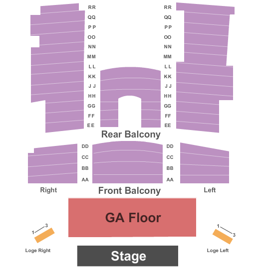 The Wilma Theatre - MT Endstage GA Floor Seating Chart