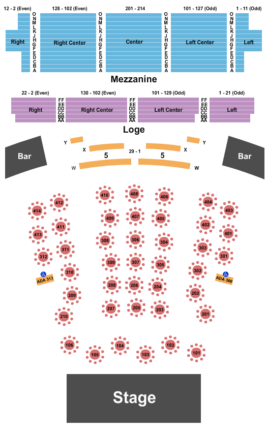 The Wiltern Endstage Tables Seating Chart
