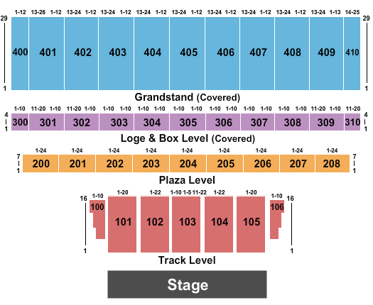 The York Fairgrounds - PA End Stage Seating Chart