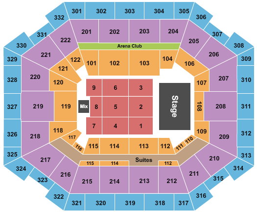 The Yuengling Center End Stage 3 Seating Chart