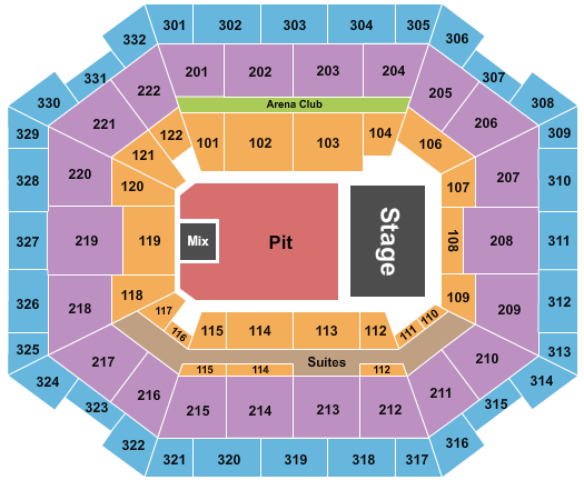 The Yuengling Center Endstage Full Pit Seating Chart