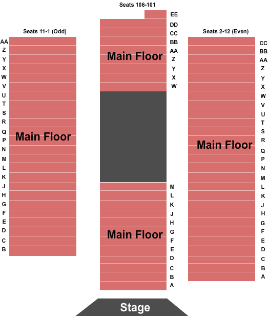 Theatre Three Seating Map