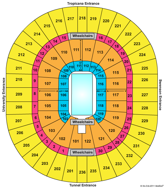 Thomas & Mack Center Ice Show Seating Chart