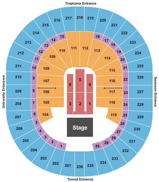Thomas & Mack Center Endstage 3 Seating Chart