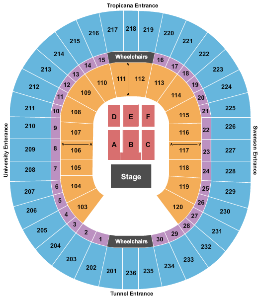 seating chart for Thomas & Mack Center - Katt Williams - eventticketscenter.com