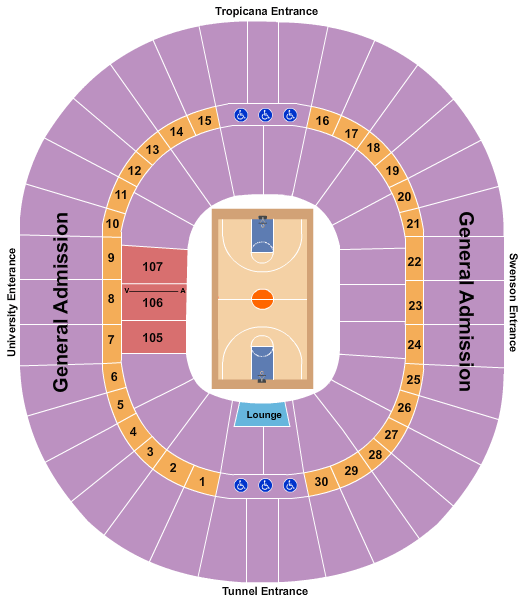 Thomas & Mack Center, NBA Summer League Seating Chart Star Tickets