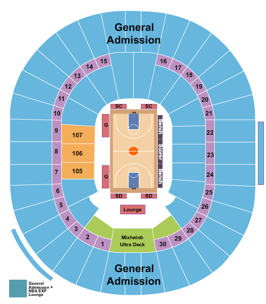 Thomas & Mack Center NBA Summer League Seating Chart