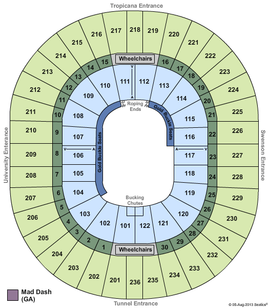 Thomas & Mack Center Rodeo Seating Chart