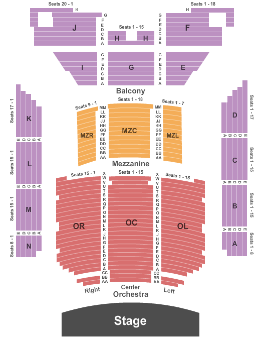 Thomas Wolfe Auditorium at Harrah's Cherokee Center Seating Chart