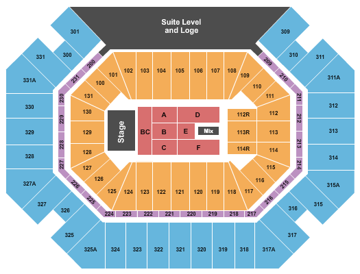 Thompson Boling Arena at Food City Center Comedy Seating Chart