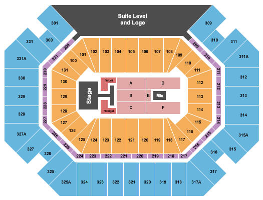 Thompson Boling Arena at Food City Center Elevation Worship Seating Chart