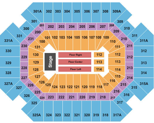 Thompson Boling Arena at Food City Center End Stage Seating Chart