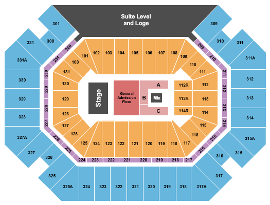Thompson Boling Arena at Food City Center Five Finger Death Punch Seating Chart