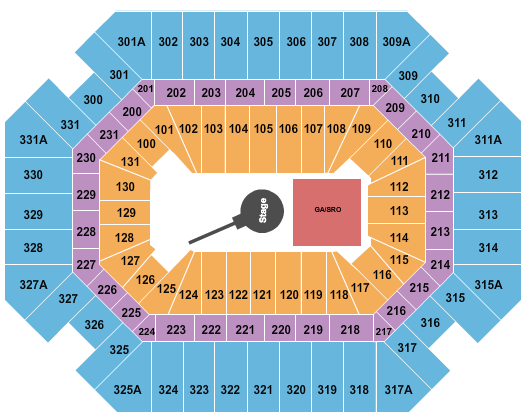 Thompson Boling Arena at Food City Center Foo Fighters Seating Chart