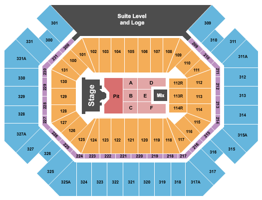Thompson Boling Arena at Food City Center Nickelback Seating Chart