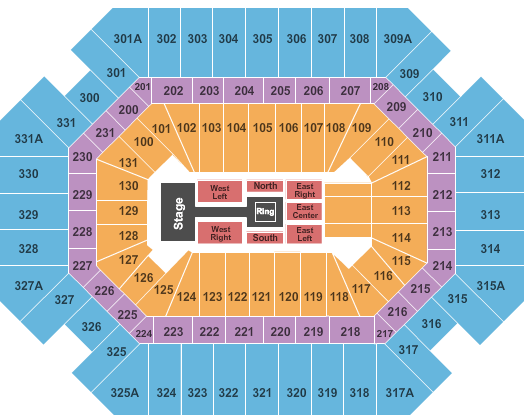 Thompson Boling Arena at Food City Center WWE Seating Chart
