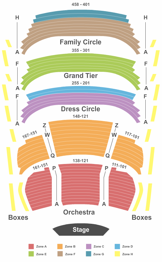 seating chart for Thrivent Financial Hall At Fox Cities Performing Arts Center  - End Stage Int Zone - eventticketscenter.com